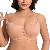 Cotton Whisper Plus Size Women's Breathable Underwire Bra 4-Row 3-Hook Design