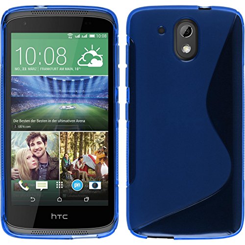 Silicone Case for HTC Desire 526G+ - S-Style blue - Cover PhoneNatic + protective foils