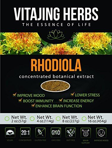 Rhodiola Extract Powder (2oz) 20:1 Concentration ORGANIC &amp; CONTAMINANT FREE TESTED by VitaJing