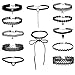 Expression Jewelry 12 Pieces Choker Necklaces Set Black Choker Necklace Lace Velvet Choker for Women