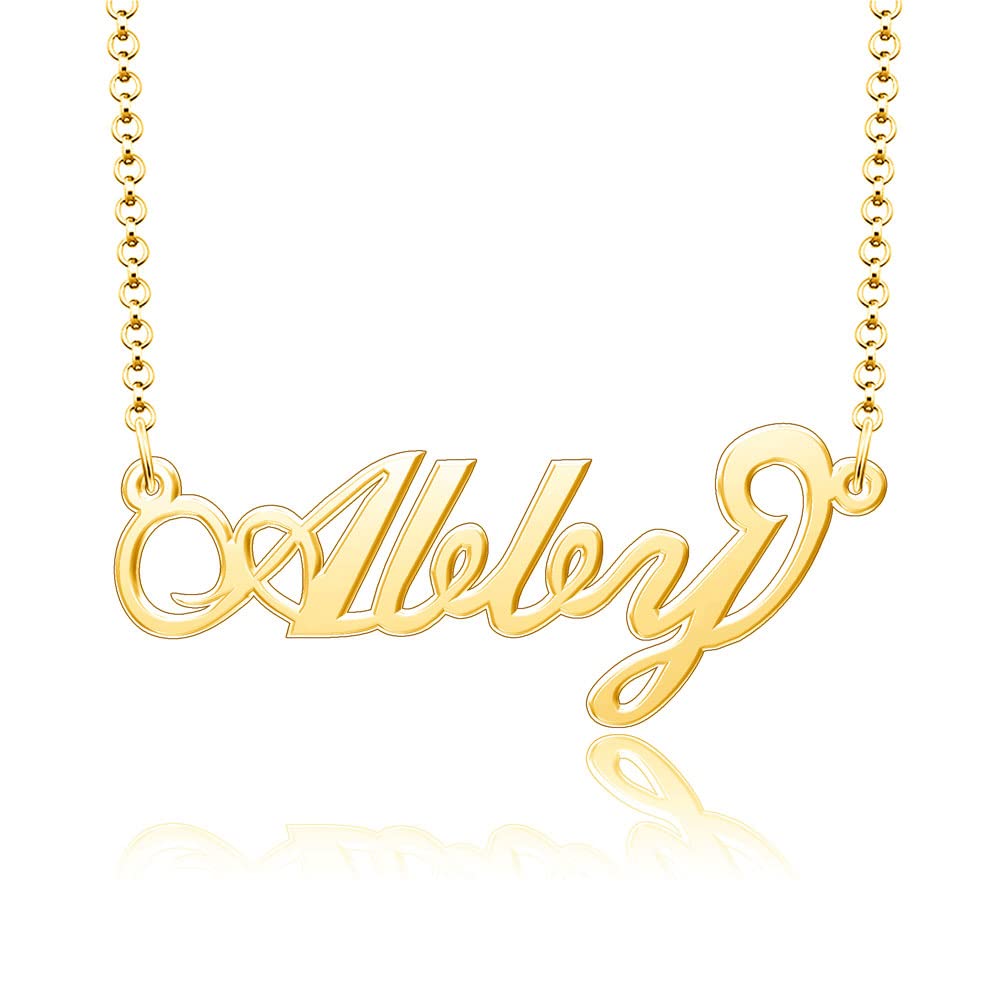 Q&Locket Abby Name Necklace Personalized Stainless