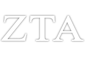 Pro-Graphx Zeta Tau Alpha Greek Sorority Sticker Decal, 2.5 Inches Tall, White