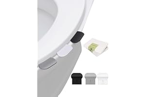 PAOBTEIY Toilet Lid Lifter, Toilet Seat Lifter Toilet Seat Handle Lifter Toilet Cover Lifter,Avoid Touching Toilet Cover Handle Bathroom Accessories for Home, Office, Hotel (2, White/Black)