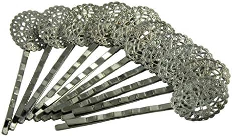 10Pcs Vintage Filigree Oval Flower Bobby Pins Retro Hair Grips Slides Clips