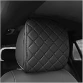 Osilly Car Headrest Cover, Soft Breathable Vehicle Seat Head Rest Protector, Flexible Automotive Interior Front Seat Head Rest Protection Wrap Accessories, Universal for Van, SUV, Truck (Black)