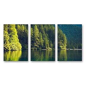 Beautiful Scenery with Turquoise Lake Forest and Mountains...