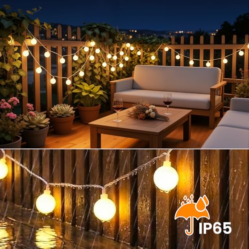 Giliwosy 60LEDs 10 m LED Lights Battery Operated with USB 8 Function Modes Timer IP65 Waterproof Decorative LED Lights for Balcony Garden Party Room Camping Christmas