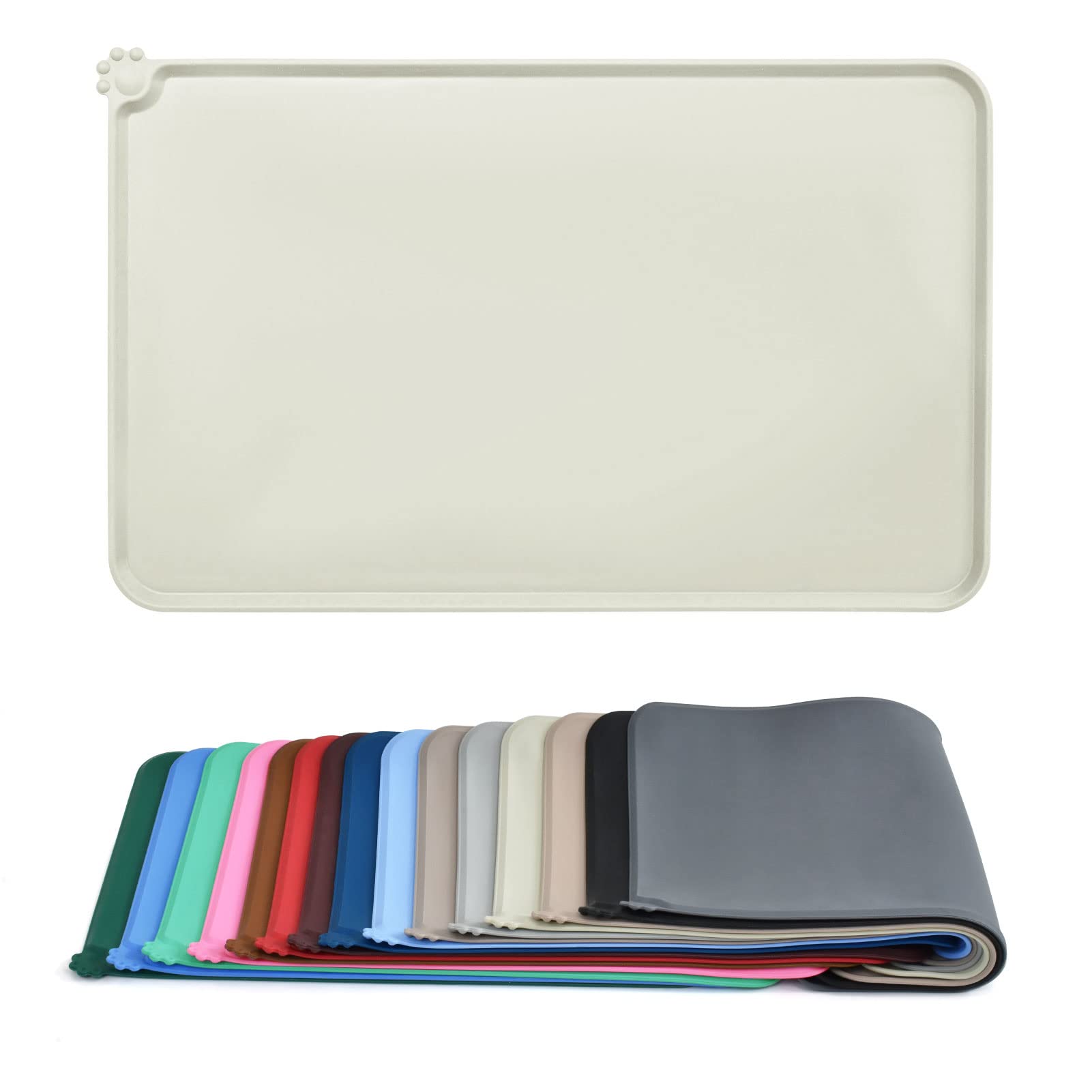 AUDWUD Silicone Waterproof Dog Cat Pet Feeding Mats,Anti Slip Pet Bowl Mats,Pet Feeding Mat — image 1