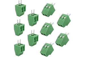 LAGOGIA 150V 6A 2.54mm/ 0.1inch Pitch 2 Pin PCB Mount Screw Type Terminal Block Connector, Pack of 10