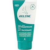 AKILEINE Powerful Sweat Blocker Deodorant Foot Cream 75ml - Long-Lasting Odour Protection and Moisturizing