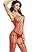 Amoretu Womens Striped Lingerie Crotchless Stockings Fishnet Tights