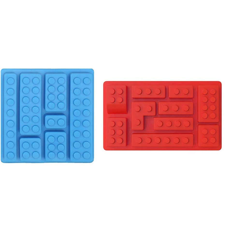 Sunerly Building Brick Multi-Size Ice Cube Tray Silicone Mold, Candy Moulds, Chocolate Moulds, for Kids Party's and Baking Minifigure Building Block Themes
