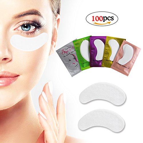 Eye Gel Pads 100 Pairs Set Lint Free Gel Eye Patch for Lash Extension Makeup False Eyelash Professional Under 