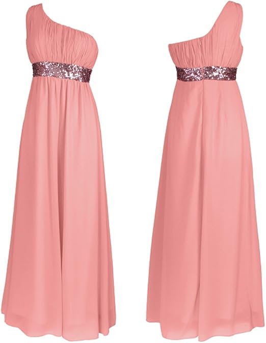 MY EVENING DRESS Women's OneShoulder 24 Light Pink Amazon.co.uk Clothing