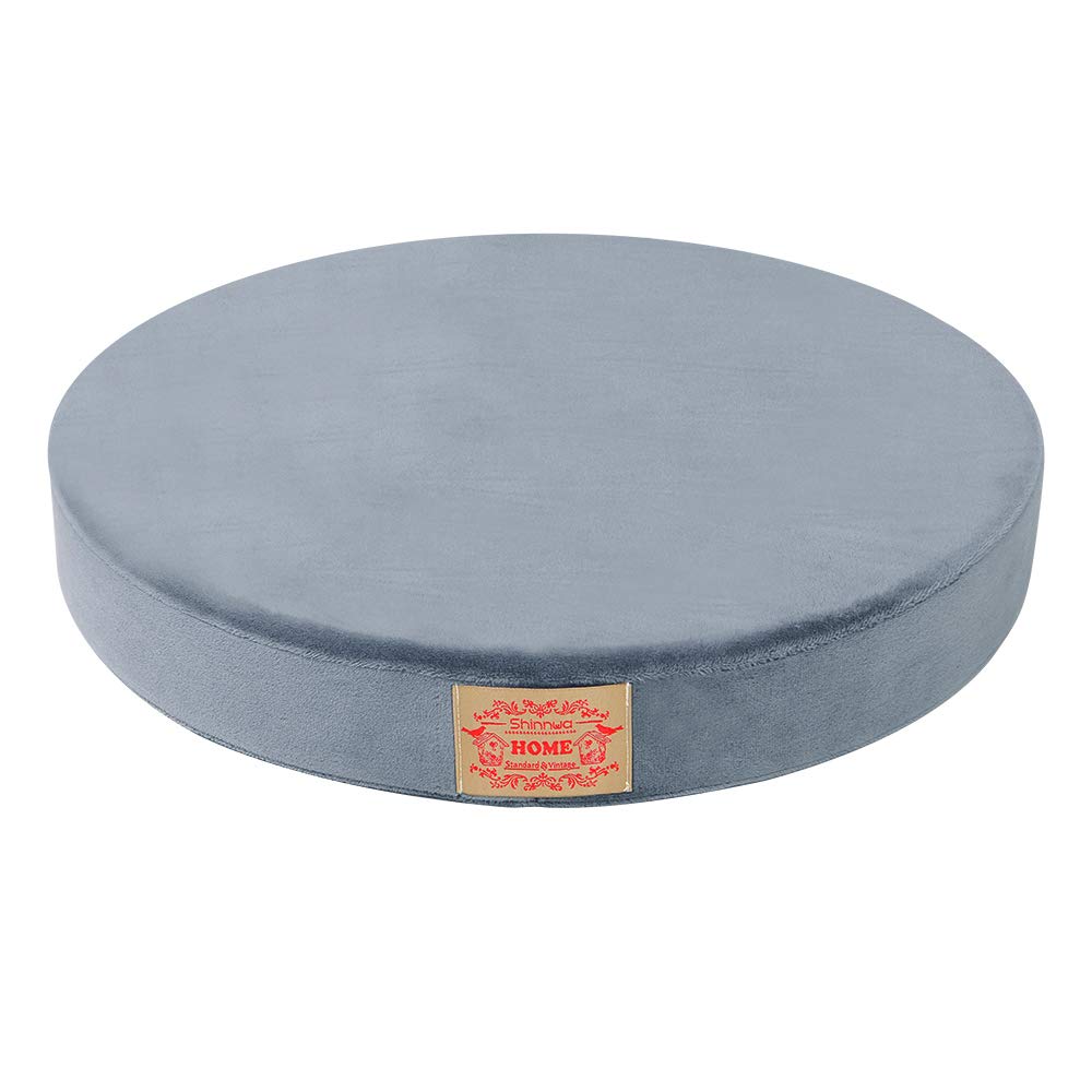 baibu Seat Cushion Memory Foam Round Chair Pad Lumbar Support Pillow Yoga Cushion for Comfortable Sitting-16 inch, Grey