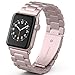 PUGO TOP Compatible with Stainless Steel Metal Iwatch Band 42mm 44mm Series 5/4/3/2/1 Men Women with Classic Butterfly Buckle. (42mm/44mm, rose gold)