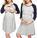 M-anxiu Labor/Delivery/Nursing Hospital Nightgown Maternity Breastfeeding Dress Sleepwear S-XXL