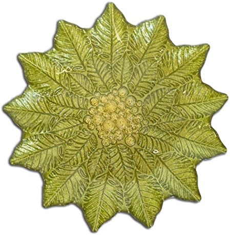 Classic Touch CPG824 Flower Shaped Dessert Plates, 9.5-Inch, Green, Set of 4