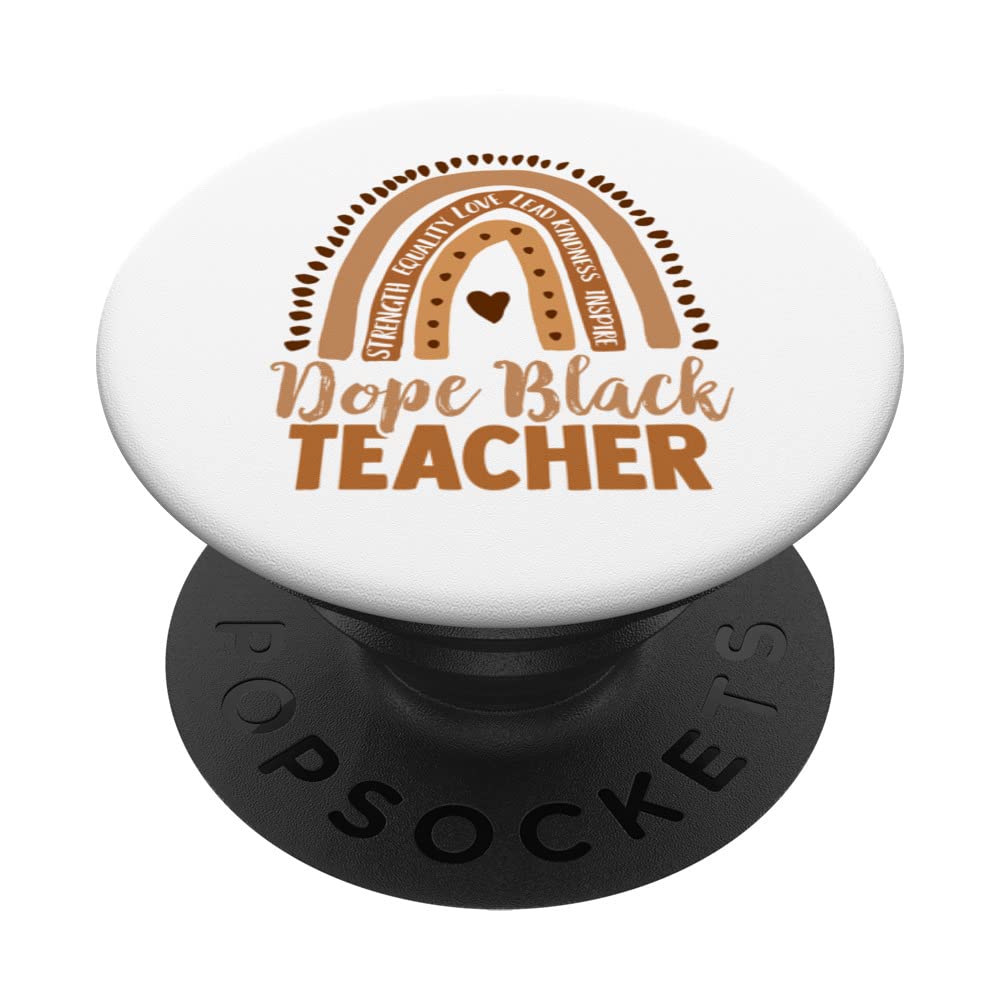 Dope Black Teacher, Rainbow Melanin Poppin, Educator PopSockets Swappable PopGrip