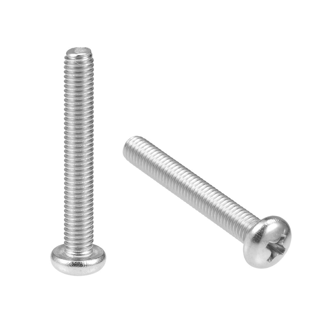 sourcing map M5x35mm Machine Screws Phillips Cross Pan Head Screw 304 Stainless Steel Fasteners Bolts 20Pcs — image 1