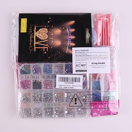 FANDAMEI Nail Art Kit - Design Tools with Brushes, Dotting Tools, Glitter, Sequins, Foil Flakes, Rhinestones, Dust Brush - Image 8