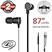 3.5mm Headset - iKross in-Ear 3.5mm Noise-Isolation Stereo Earbuds Headphones with Microphone - Metallic Black for Apple iPhone 7/7 Plus/Samsung Galaxy S8, LG, Smartphone Tablets and More