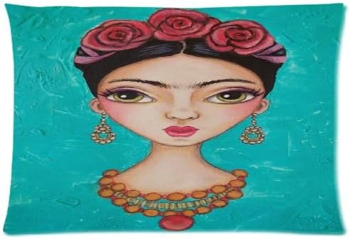 Dawndiy Frida Kahlo Custom Pillowcase, Frida Kahlo Zippered Pillow Case Cover Size 20*26 (two side)