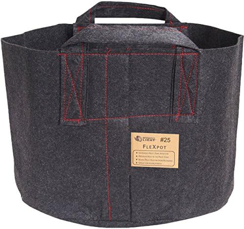 HydroLight Flex Pot, Fabric Grow Pots Smart Gro Sacks Breathable Pots Planters (1, 25 Gallon Pot (With Handles))