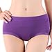 HOEREV Womens Comfort Middle Waist Bamboo Fiber Brief Panty, Pack of 3,Black ,XL/Tag Size XXXL