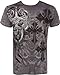 Sakkas TG527T Cross, Sword and Shield Metallic Silver Embossed Cotton Mens T-Shirt - Charcoal/X-Large