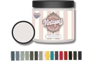 Vintiques Chalk & Mineral Paint plus color card, Matte Finish- Easy Application for DIY Projects - Furniture, Wood, Metal, Home Decor and More, Farmhouse, 8oz