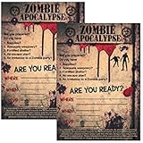 Zombie Party Supplies and Decorations (Invitations) 12 Invites with Envelopes