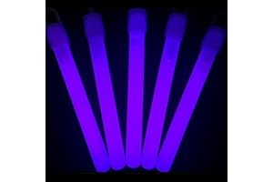 GLOW WITH US Glow Sticks Bulk Wholesale, 50 4” Purple Glow Stick Light Sticks. Bright Color, Kids Love Them! Glow 8-12 Hrs, 2-Year Shelf Life, Sturdy Packaging, GlowWithUs Brand