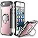 SAMONPOW Kickstand Cover for iPhone 5 Case iPhone SE Case iPhone 5s Case Slim Fit Shock Absorption Drop Protection Cover with Ring Holder Case for iPhone 5 5s SE Rose Gold