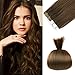 16 inches Remy Tape in Extensions Human Hair Full Cuticle Virgin Human Hair Straight 40g 20pcs Medium Brown Color