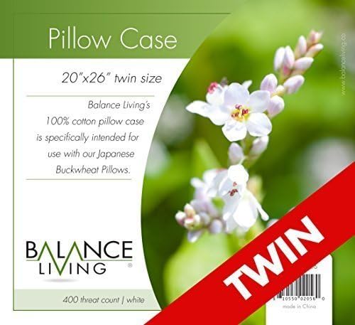 Balance Living Twin Size Pillow Case 20"x 26" Specifically Designed for Japanese Buckwheat Pillows by Balance Living