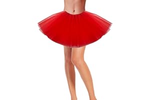 SUFEINI Women's Teen Adult Tutu Skirt Elastic Tulle Tutu Skirt Women Short Dance Ballet Tutu Halloween Christmas Dress Costume