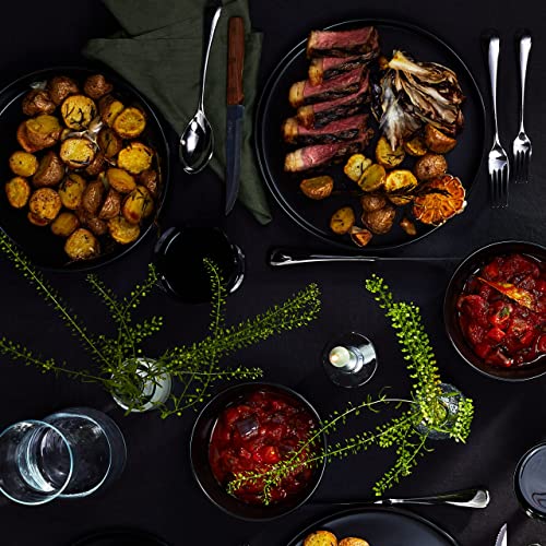 Stone Lain Coupe Dinnerware Set, Service For 8, Black Matte Pricepulse