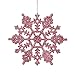 Vickerman Club Pack of 24 Bubblegum Pink Glitter Snowflake Christmas Ornaments 4