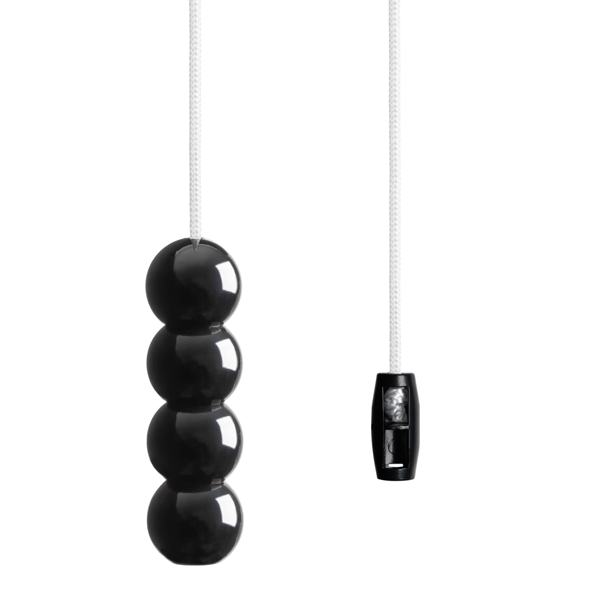Light Pull Cord with Bead Style Handle in a choice of Black, Silver and Gold. Ice white Cord (Jet Black)