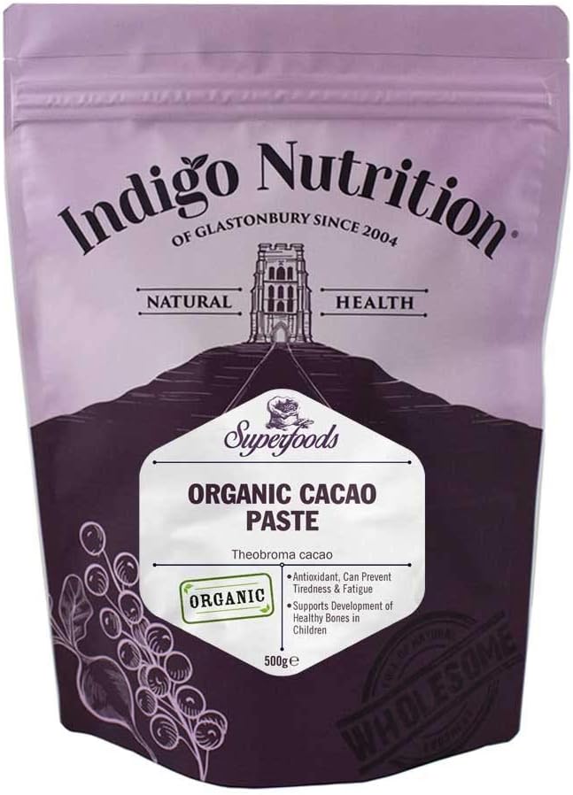 Indigo HerbsOrganic Cacao Paste 500g | Peruvian Pure Criollo Liquor Chunks | Unsweetened | Vegan
