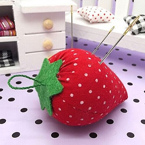 2PCS DIY Craft Strawberry Pin Cushion , Needle Holder Sewing Kit - Thumbnail 3