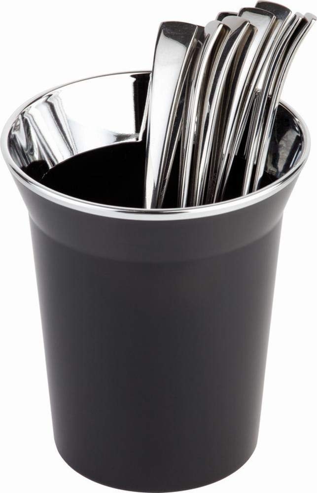 Table/ Cuterly bin Ø 13 cm, H: 15 cm SAN, black, highly polished