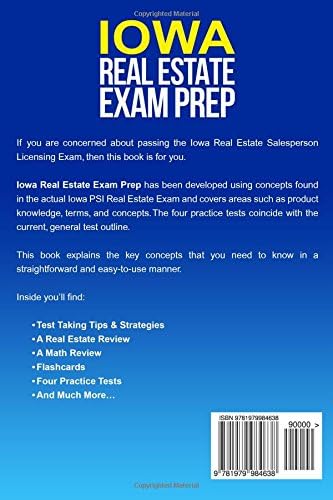 Amazon Com Iowa Real Estate Exam Prep The Complete Guide To Passing The Iowa Real Estate Salesperson License Exam The First Time 9781979984638 Cullen Janice Books