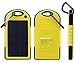 5000mAh Solar Battery Panel Dual USB Port Rain-resistant, Dirtproof and Shockproof Portable Charger Backup External Battery Pack Power Bank for iPhone 5S, 5C, 5, iPhone 4S, 4,iPad Air, Mini (Apple Adapters not Included) Samsung Galaxy S5, S4, S3, S2, Note 3, Note 2, HTC New one, M7, Android Smartphone and Tablets, Window Phones and More Other Devices(Yellow)