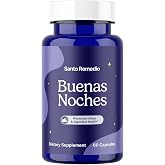 Santo Remedio Buenas Noches Sleep Supplement - 30 Servings | Digestive &amp; Nighttime Support Supplement with Zylaria&reg;, Melatonin &amp; DE111&reg; Probiotics - 60 Vegetarian Capsules