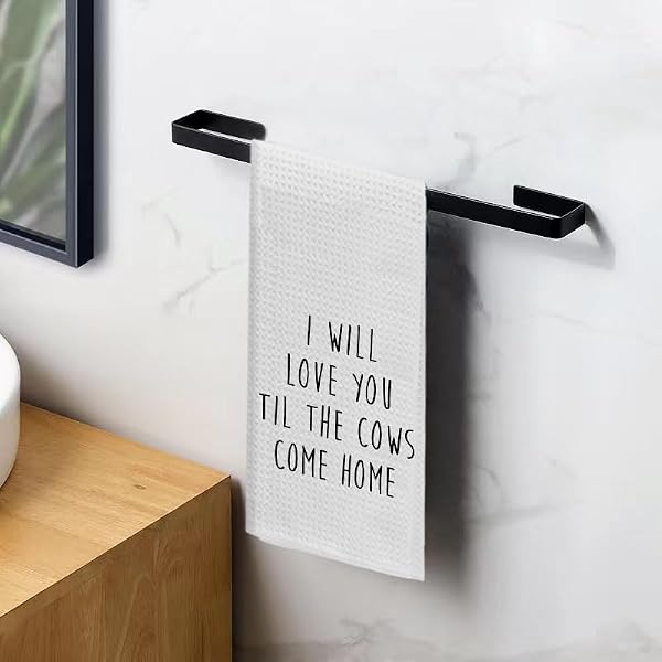 KNIBEO LOVE GIFTS,I’LL LOVE YOU TIL THE COWS COME HOME,COW KITCHEN TOWELS,FARMHOUSE COW KITCHEN DECOR,LOVE GIFTS FOR HER,16X24 INCH