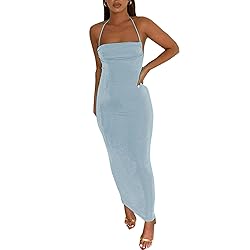 RARITYUS Women Maxi Dress Sexy Backless Draped