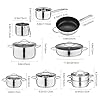 Velaze Cookware Set 14-Piece Stainless Steel Pot & Pan Sets Induction Safe, Saucepan, Casserole, Casserole, pan with…