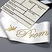 Ikooo 2 Pcs Prom King and Queen Satin Sash Gold Letter with Crown Sash